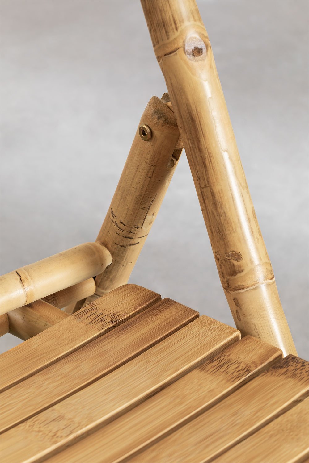 Pack de 2 Sillas de Comedor Plegables en Bambú Nelida Bambú Sin Cojín -  SKLUM
