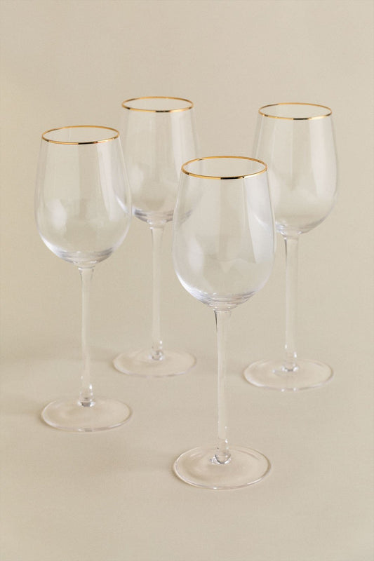 Pack de 4 Copas de Vino Blanco en Vidrio 44 cl Arely Transparente -  SKLUM
