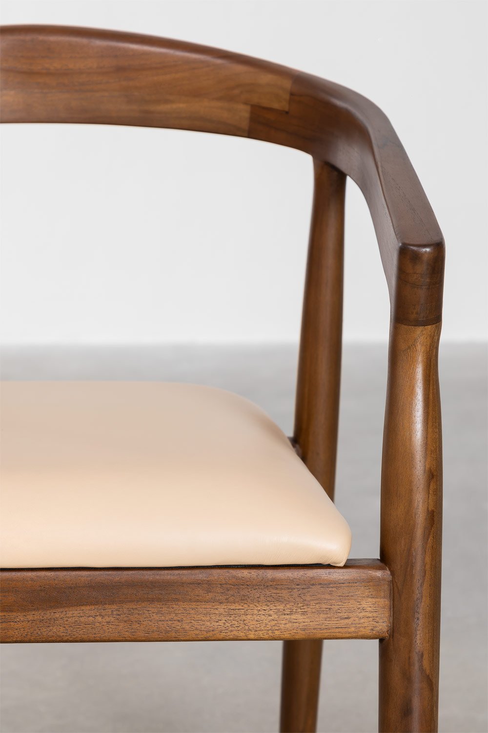 Pack de 4 sillas de comedor en piel Visby Beige Vintage -  SKLUM
