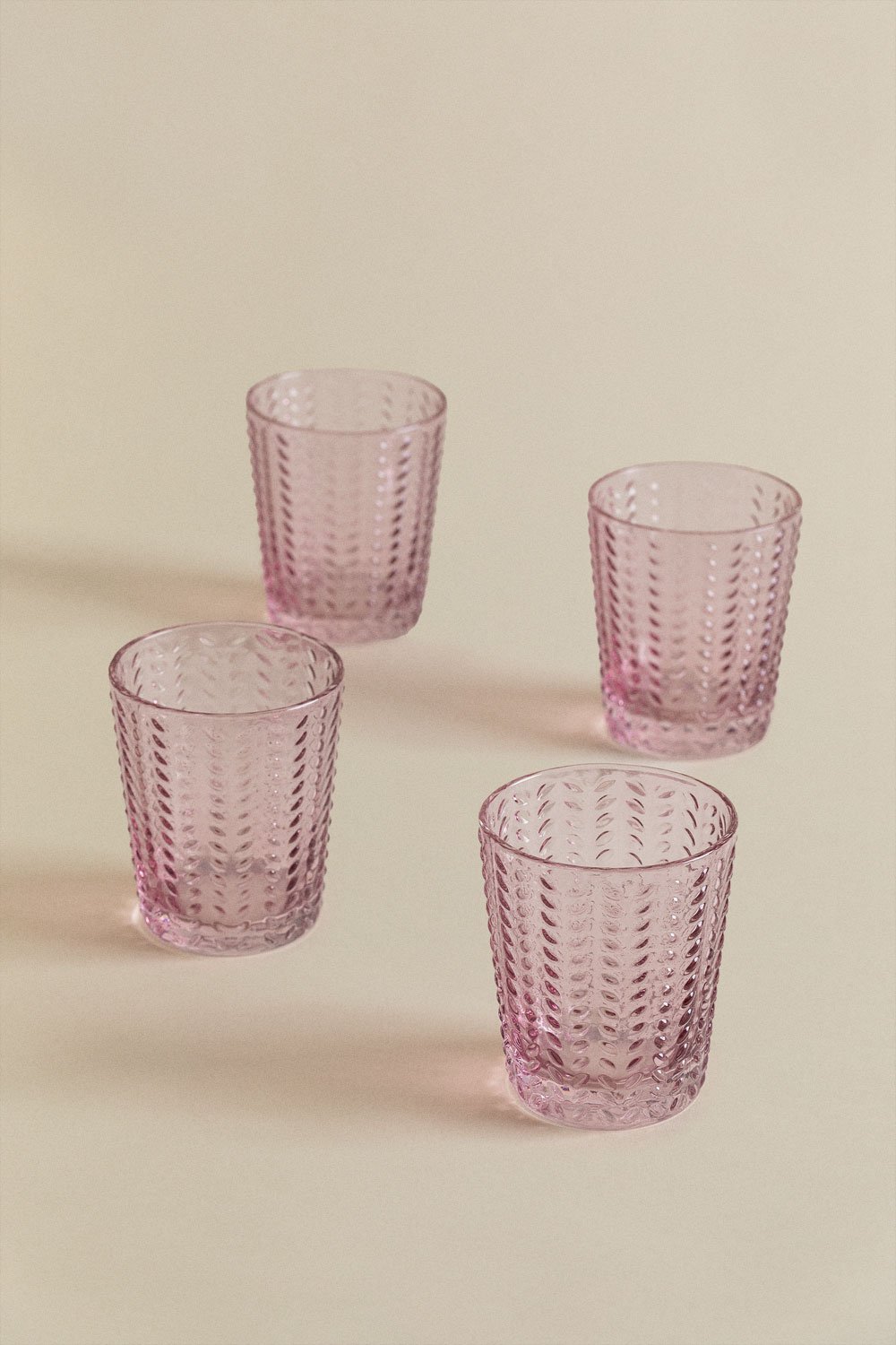 Pack de 4 Vasos en Vidrio 35 cl Cristi Rosa -  SKLUM