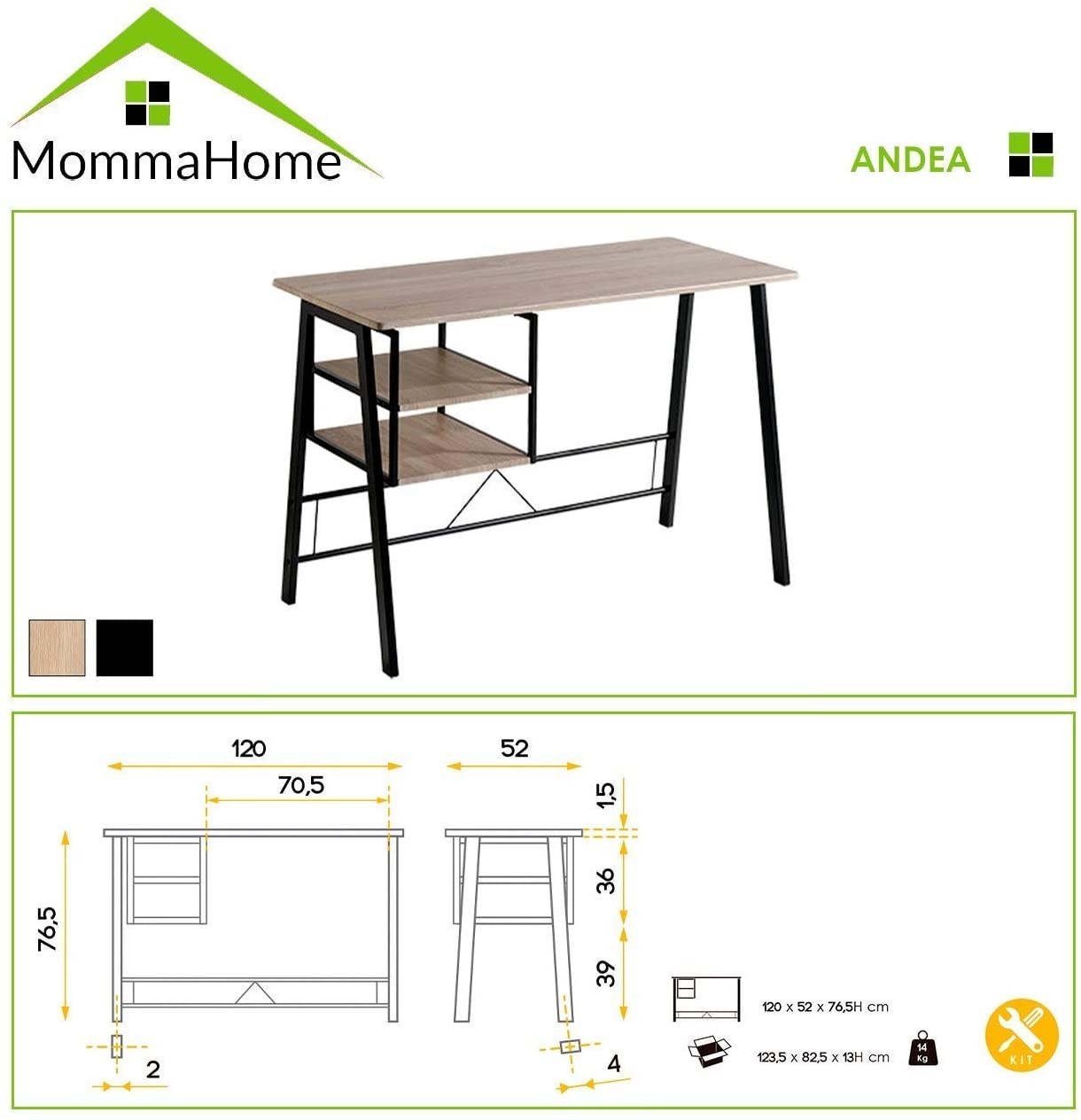 Pack escritorio Andea + silla Celta - Momma Home