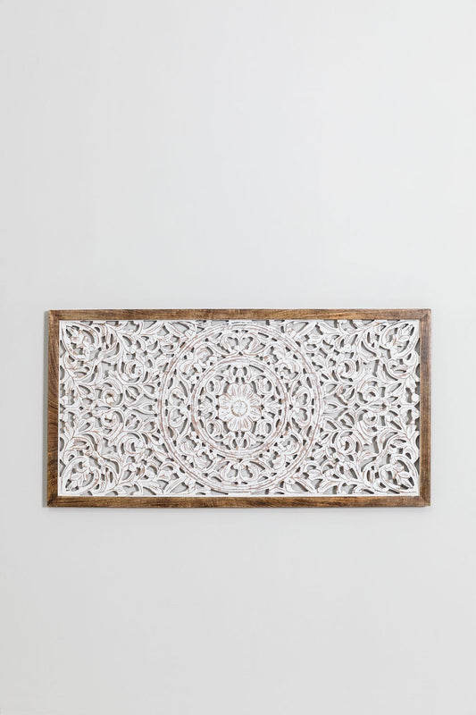 Panel Decorativo (122x63 cm) Asniki Madera Blanca Vintage -  SKLUM