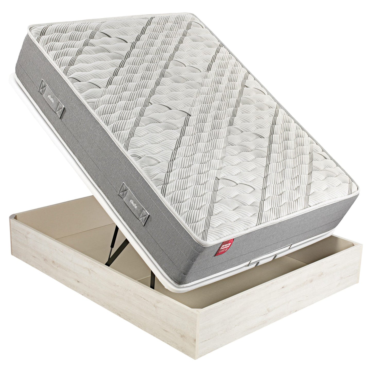 Pack de colchón de muelles Normablock, canapé abatible de color glaciar y 2 almohadas de visco - ARCE+AP11518+AL - 150x200