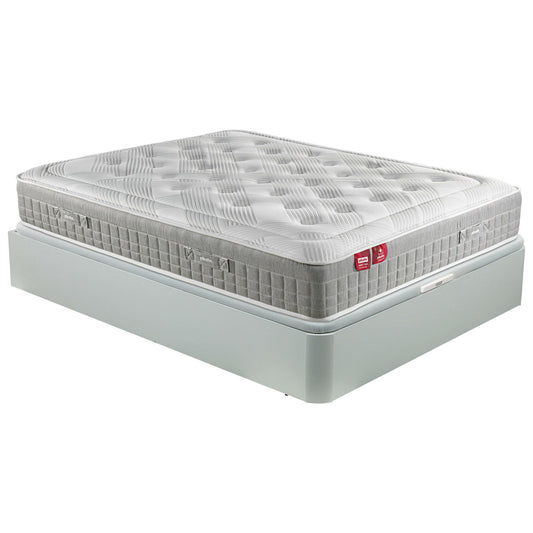 Pack de colchón de muelles ensacados y canapé abatible de color blanco - SLEEP+AP11517 - 160x200