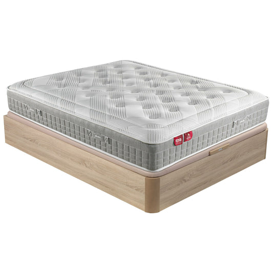 Pack de colchón de muelles ensacados y canapé abatible de color natural - SLEEP+AP11514 - 150x190
