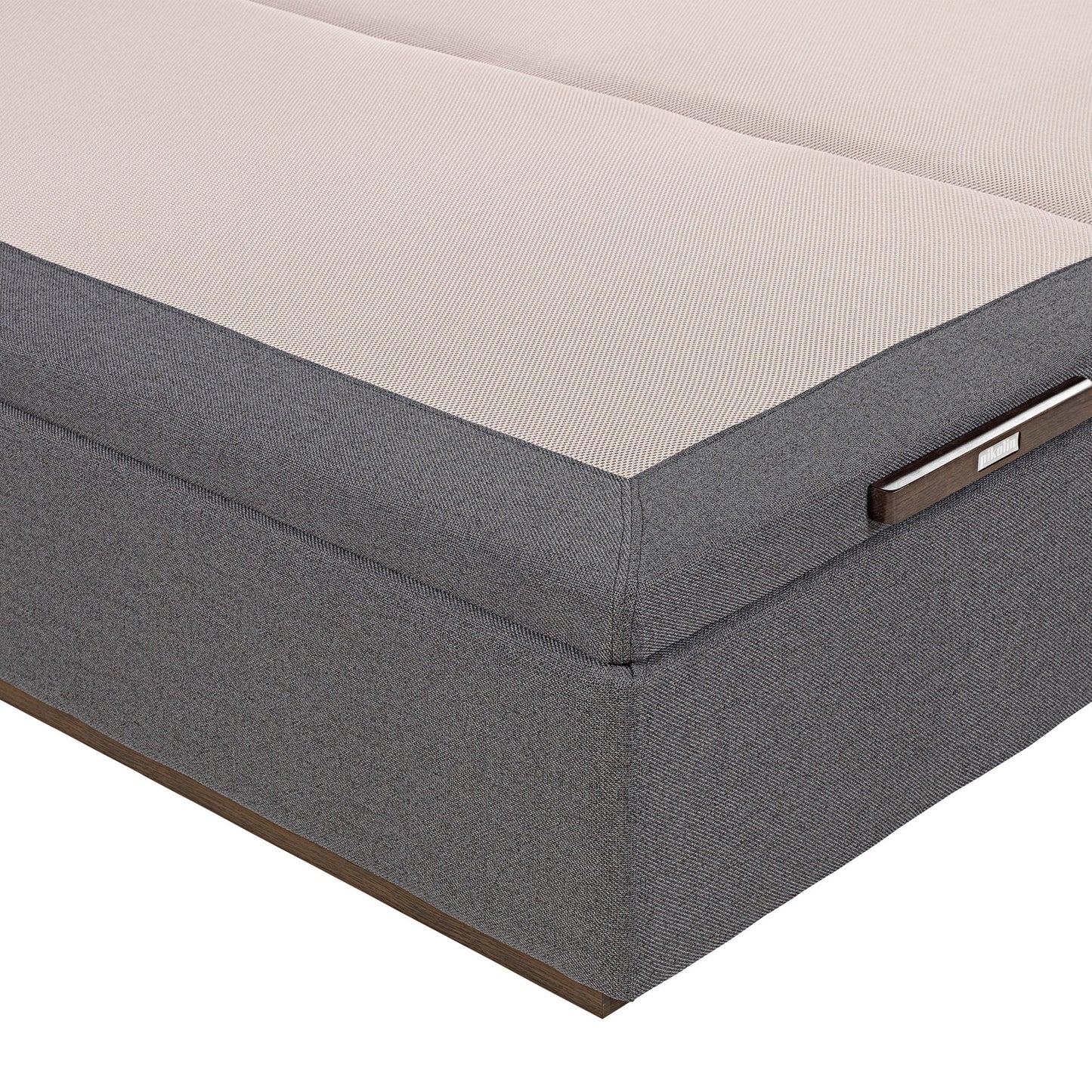 Canapé abatible de tapa doble de color piombo - TEXTIL - 140x200