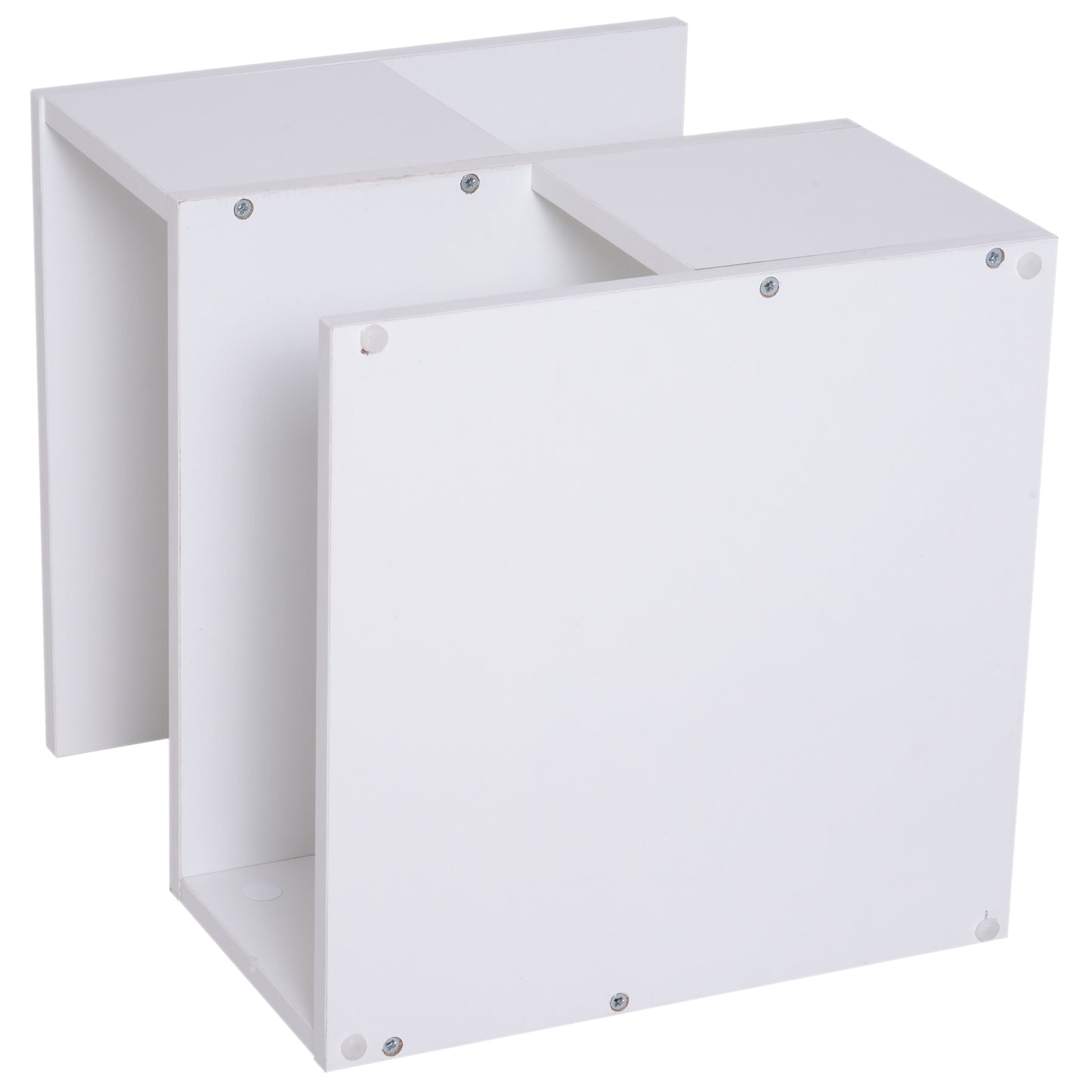 HOMCOM Mesa de Centro Mesita de Noche Mesita Auxiliar de 2 Niveles con Estante de Almacenamiento para Salón Dormitorio Librería 40x40x43 cm Blanco