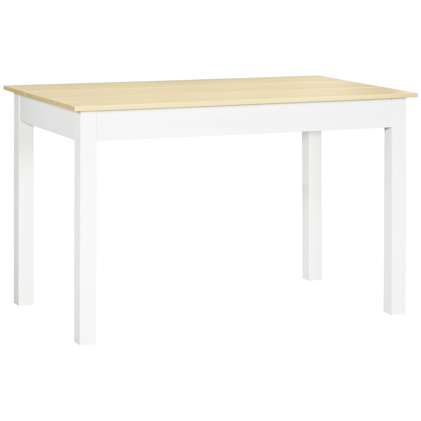 HOMCOM Mesa de Comedor para 4-6 Personas Mesa de Cocina Rectangular Estilo Moderno con Tablero de Melamina de Madera Carga 50 kg Roble y Blanco