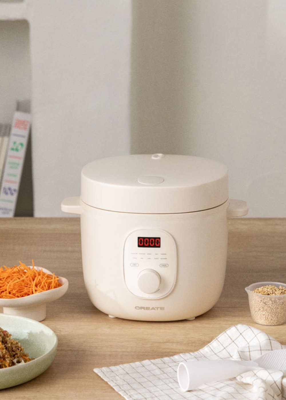 RICE COOKER STUDIO - Arrocera eléctrica de 2L con cesta vaporera