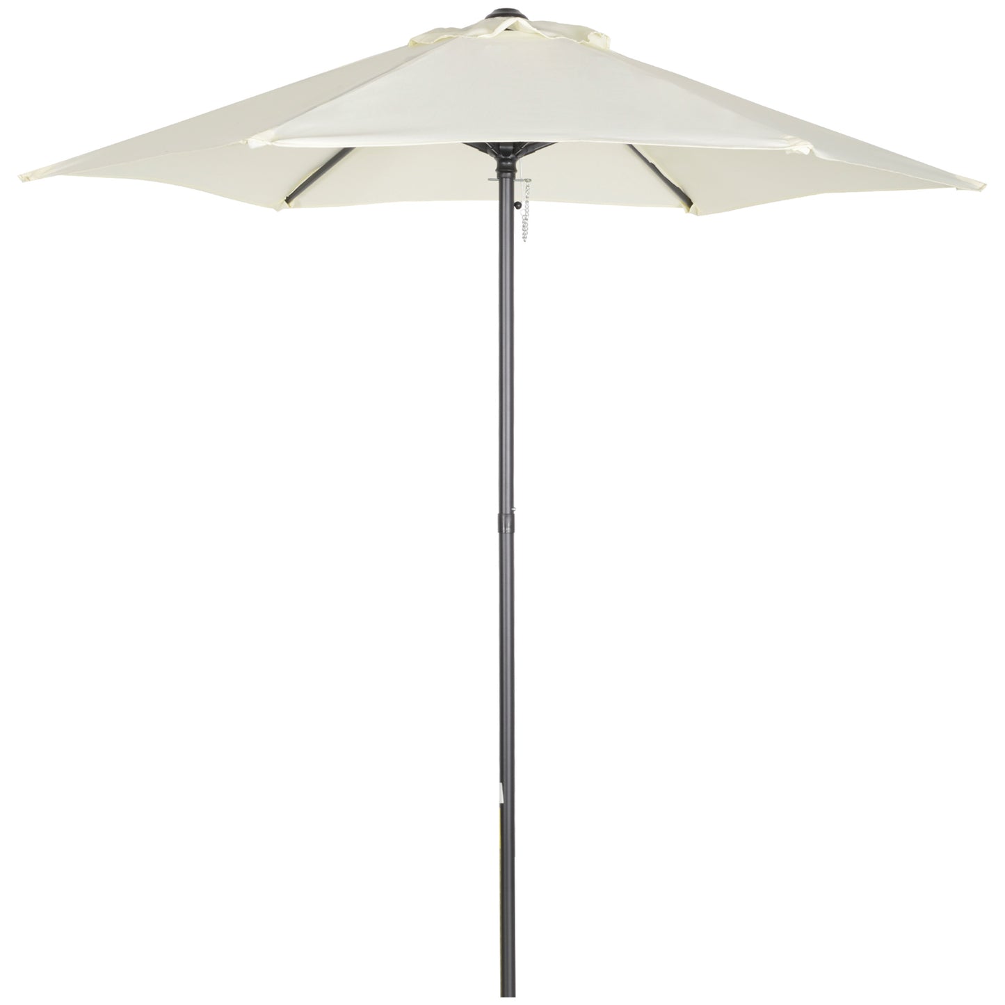 Outsunny Sombrilla de Jardín con Mástil de Aluminio Ø2x2 m Parasol de Terraza con Techo de Ventilación y Poste Desmontable Impermeable para Patio Exterior Beige