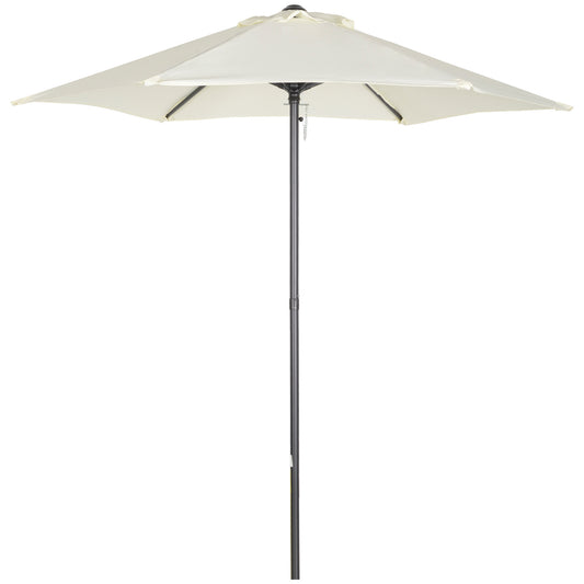 Outsunny Sombrilla de Jardín con Mástil de Aluminio Ø2x2 m Parasol de Terraza con Techo de Ventilación y Poste Desmontable Impermeable para Patio Exterior Beige