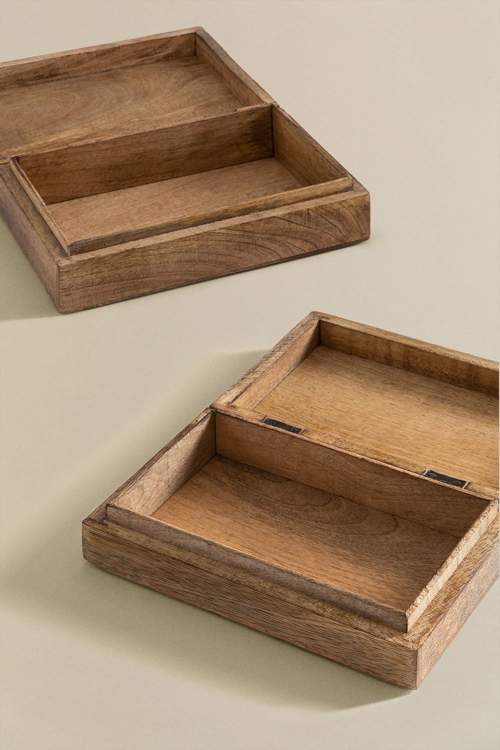 Set de 2 cajas organizadoras en madera de mango Nanup Madera Mango -  SKLUM