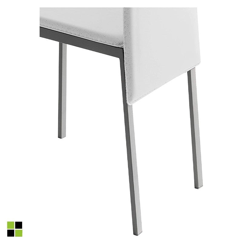 MOMMA HOME Set de 4 Sillas de Comedor Blanco - Modelo Melbourne - Material Ecopiel/Metal - Medidas 42 x 51 x 97 cm