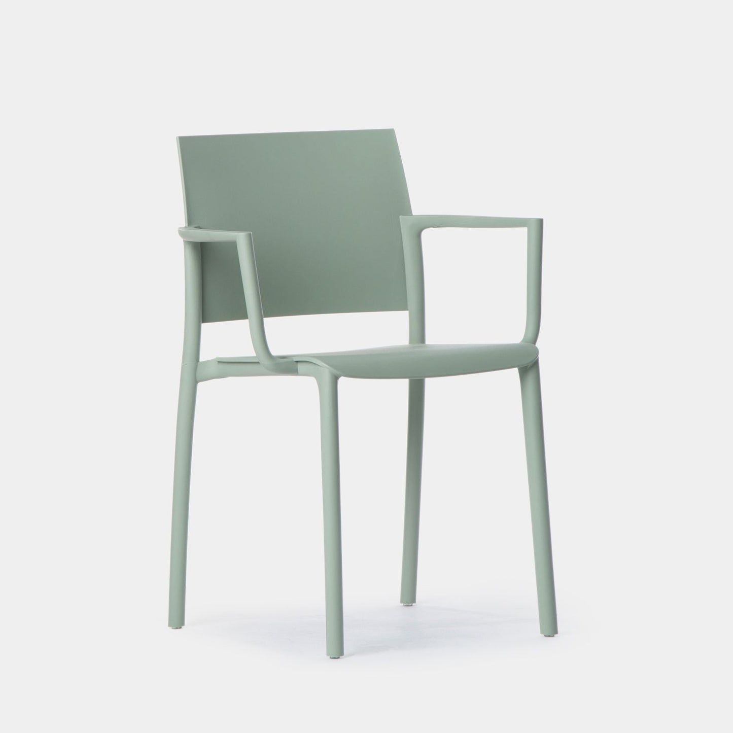 Silla de comedor con reposabrazos en polipropileno verde Jeven -  Klast