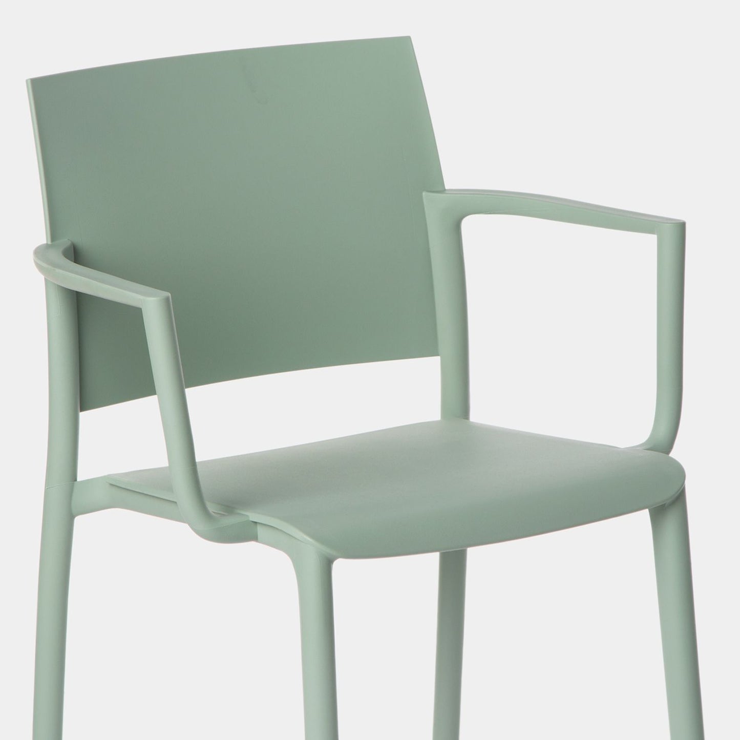 Silla de comedor con reposabrazos en polipropileno verde Jeven -  Klast