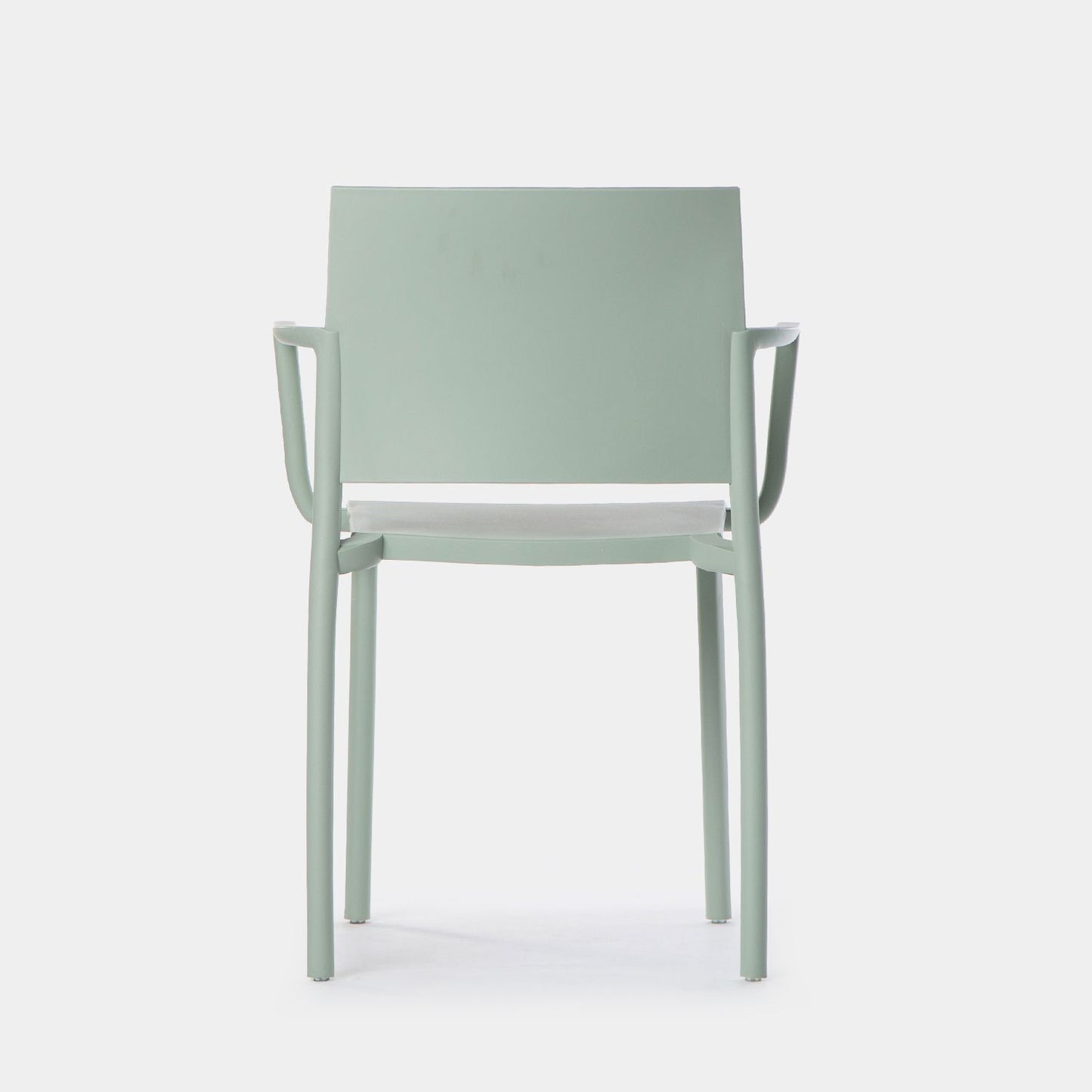 Silla de comedor con reposabrazos en polipropileno verde Jeven -  Klast