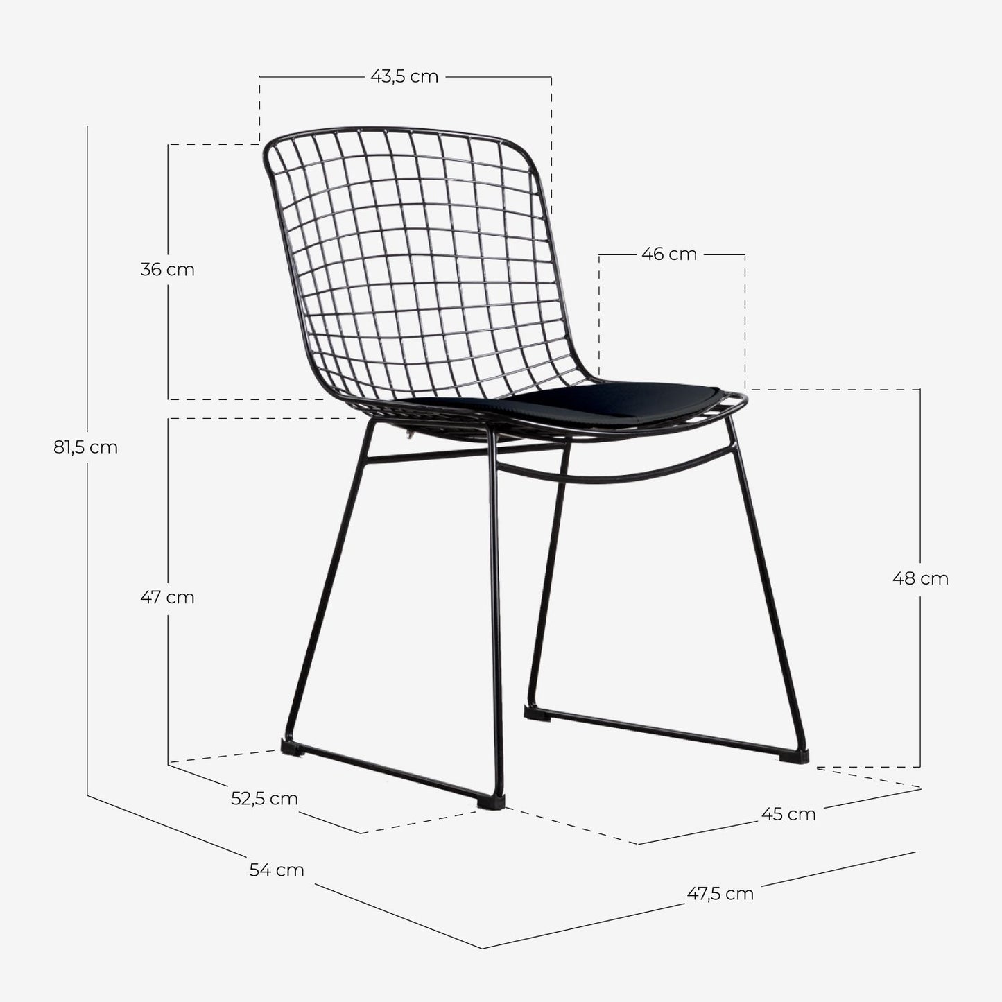 Silla de Comedor de Acero Aras Respaldo Alto Blanco - The Masie