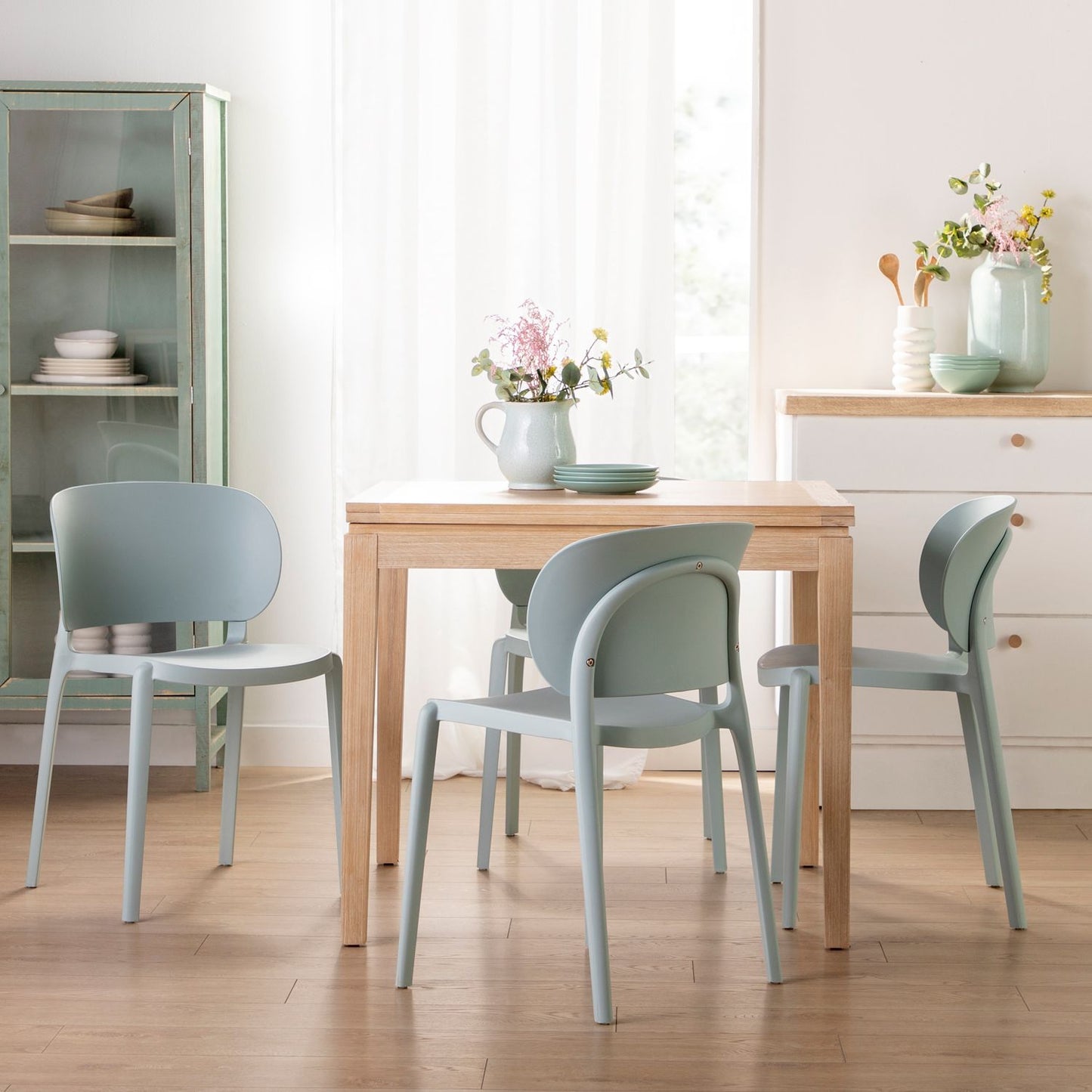 Silla de comedor en polipropileno menta Jana -  Klast