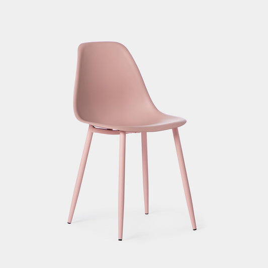 Silla de comedor en polipropileno rosa nude Nina -  Klast