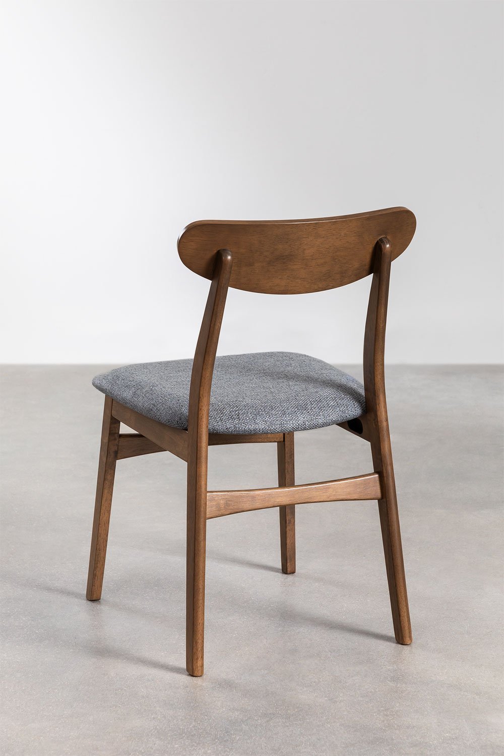 Silla de Comedor en Tela y Madera Cloda Madera Oscura - Gris -  SKLUM