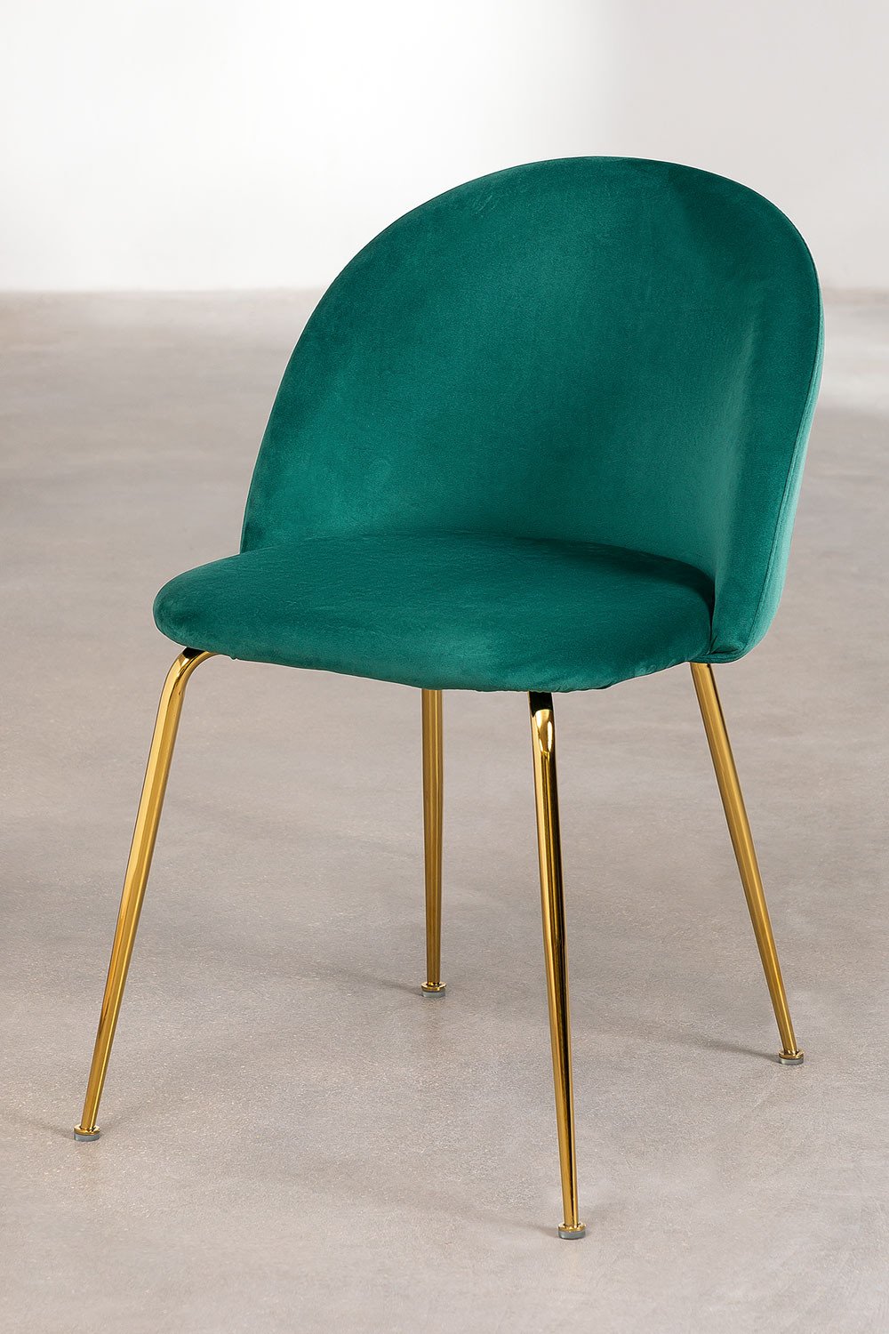 Silla de Comedor en Terciopelo Kana Design Verde Jungla Dorado -  SKLUM