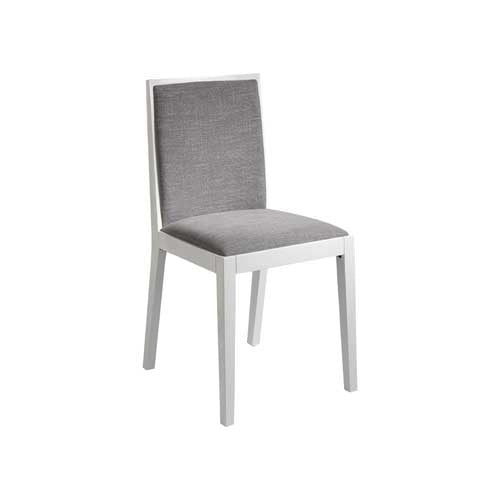 MOMMA HOME Set de 2 Sillas de Comedor - Modelo AIRIO - Color Blanco/Gris - Material Tela/Madera - Medidas 45x49x88 cm