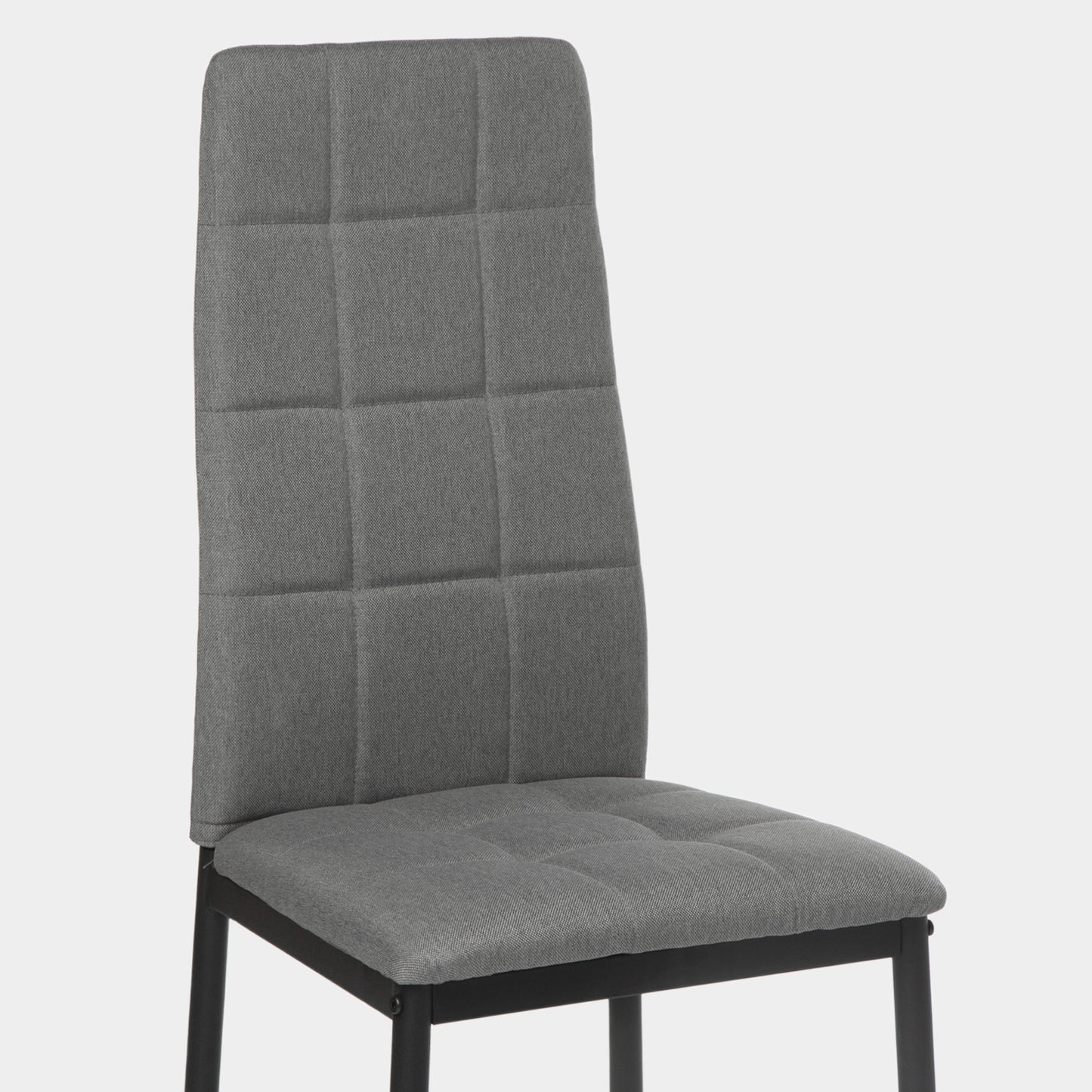 Silla de comedor tapizada topo oscuro con pata negra Anne -  Klast