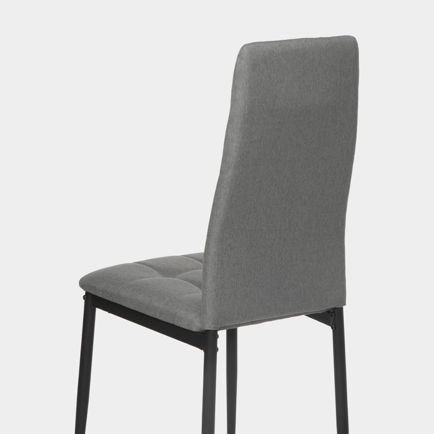 Silla de comedor tapizada topo oscuro con pata negra Anne -  Klast