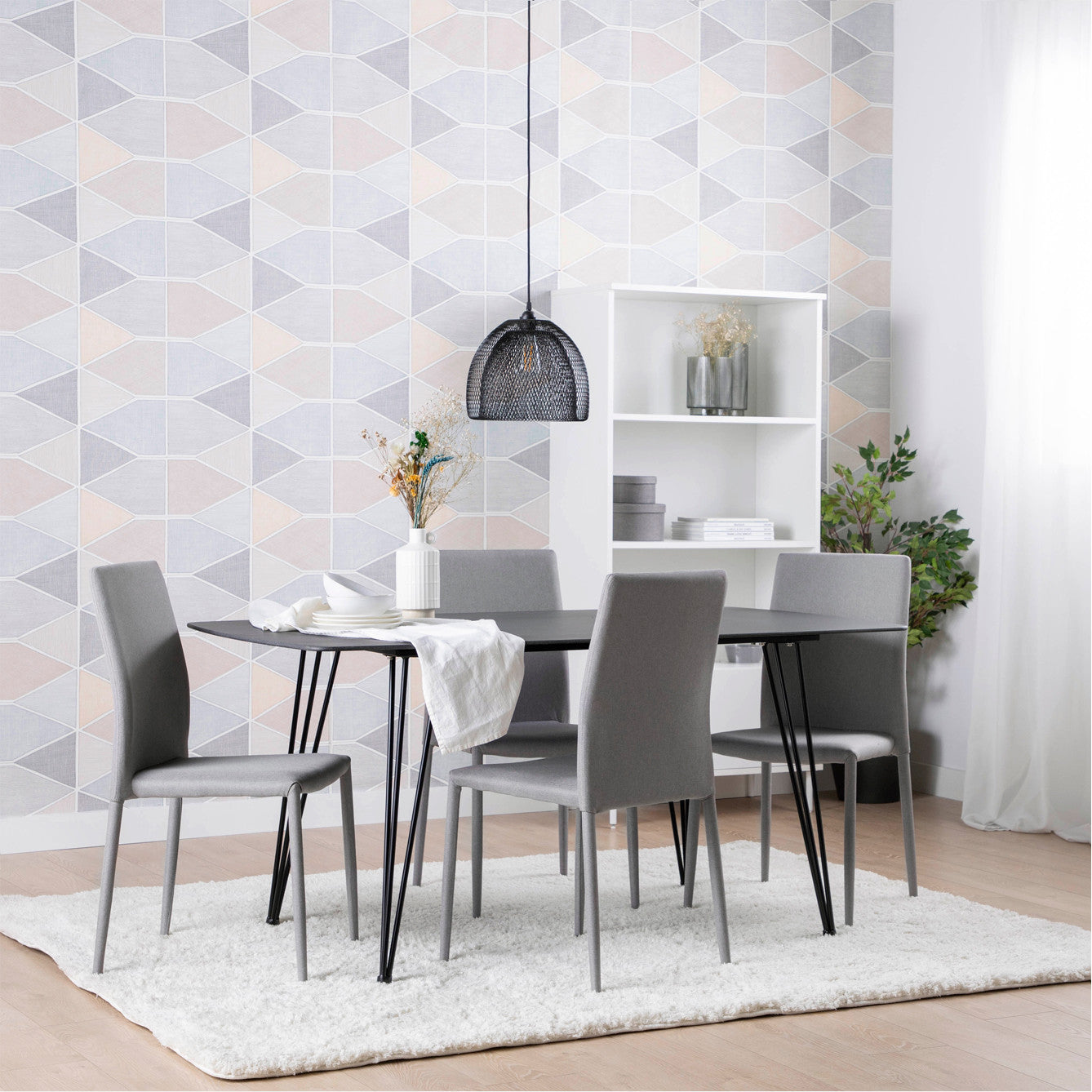 Silla de comedor tapizada gris topo Quinn -  Klast