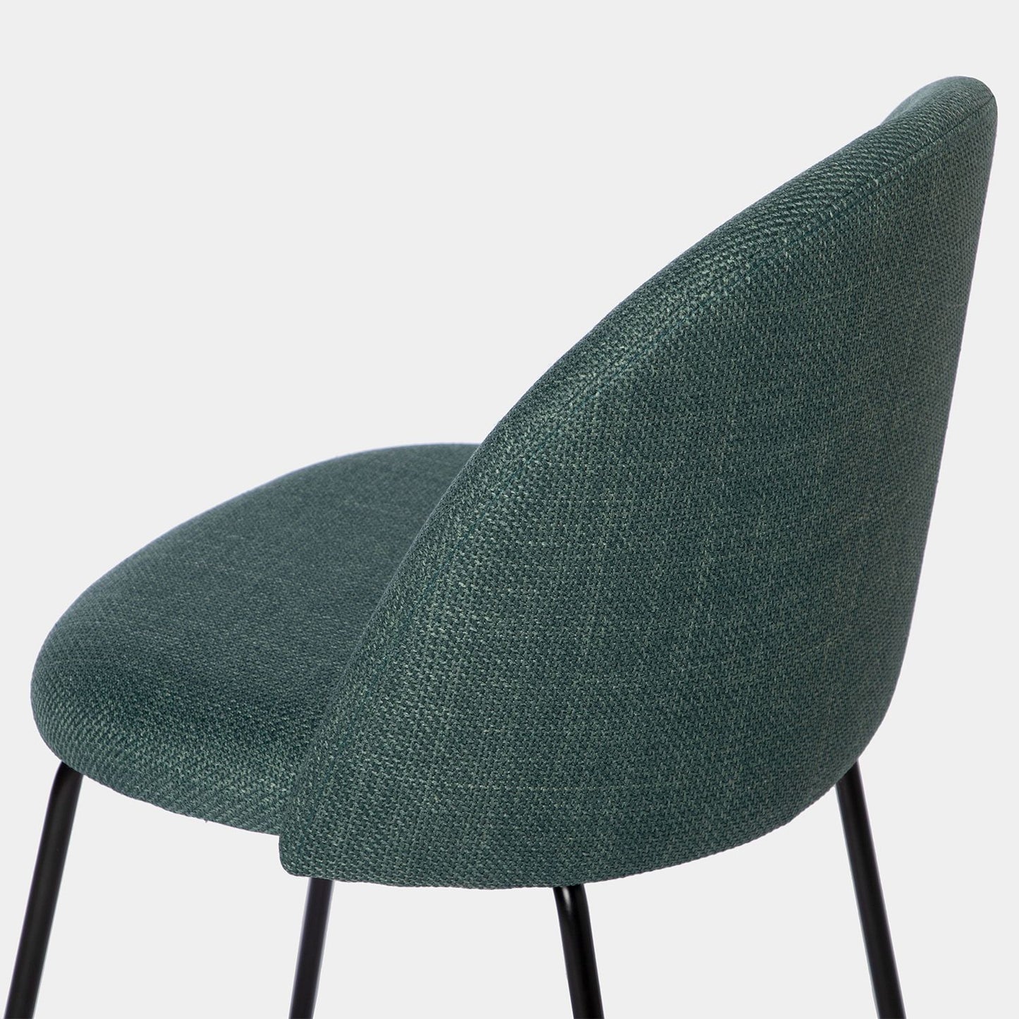 Silla de comedor tapizada Elegance verde oscuro con pata negra Olivia -  Klast