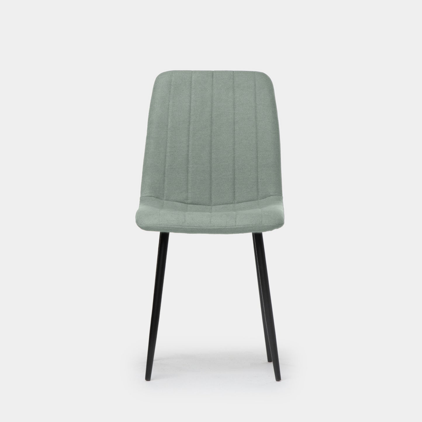 Silla de comedor tapizada verde con pata negra Robbie -  Klast