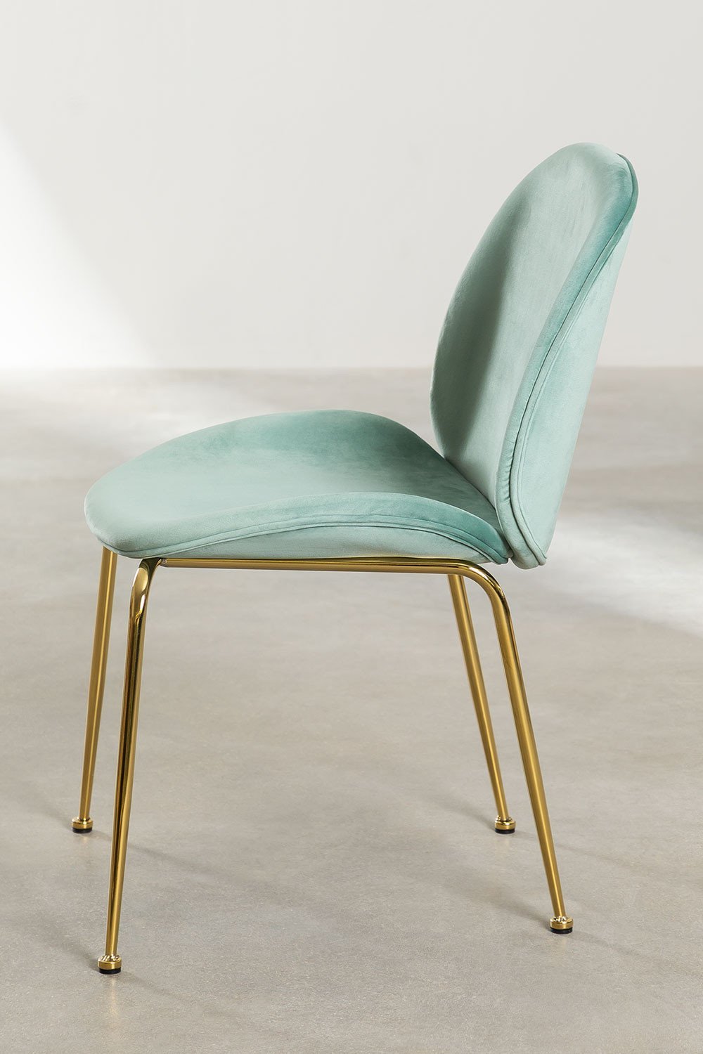 Silla de Comedor en Terciopelo Pary Celadón -  SKLUM