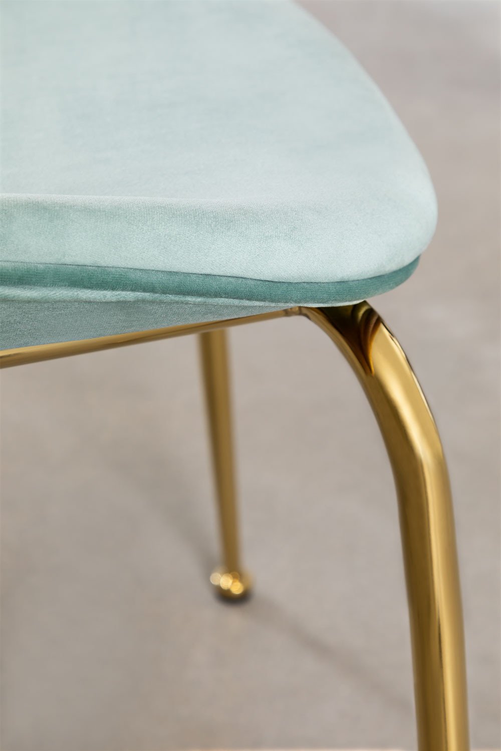 Silla de Comedor en Terciopelo Pary Celadón -  SKLUM