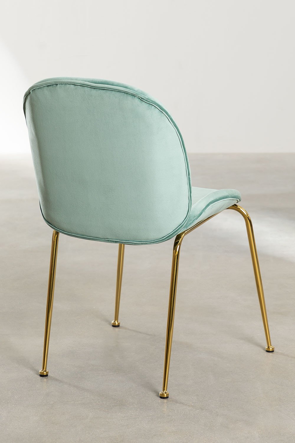 Silla de Comedor en Terciopelo Pary Celadón -  SKLUM