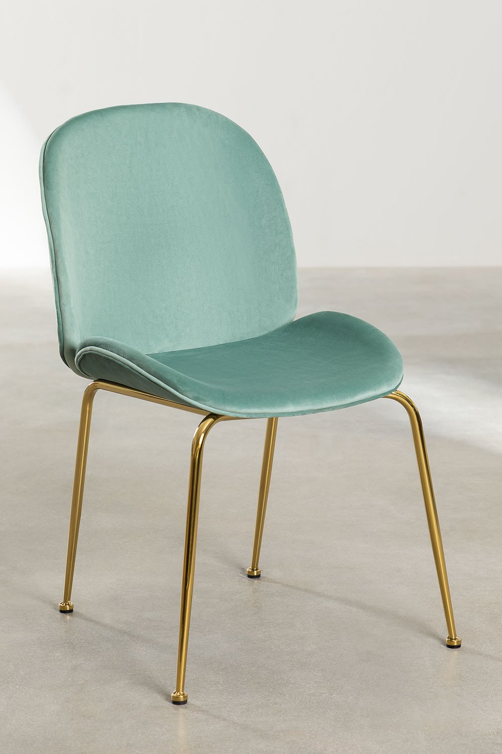 Silla de Comedor en Terciopelo Pary Celadón -  SKLUM