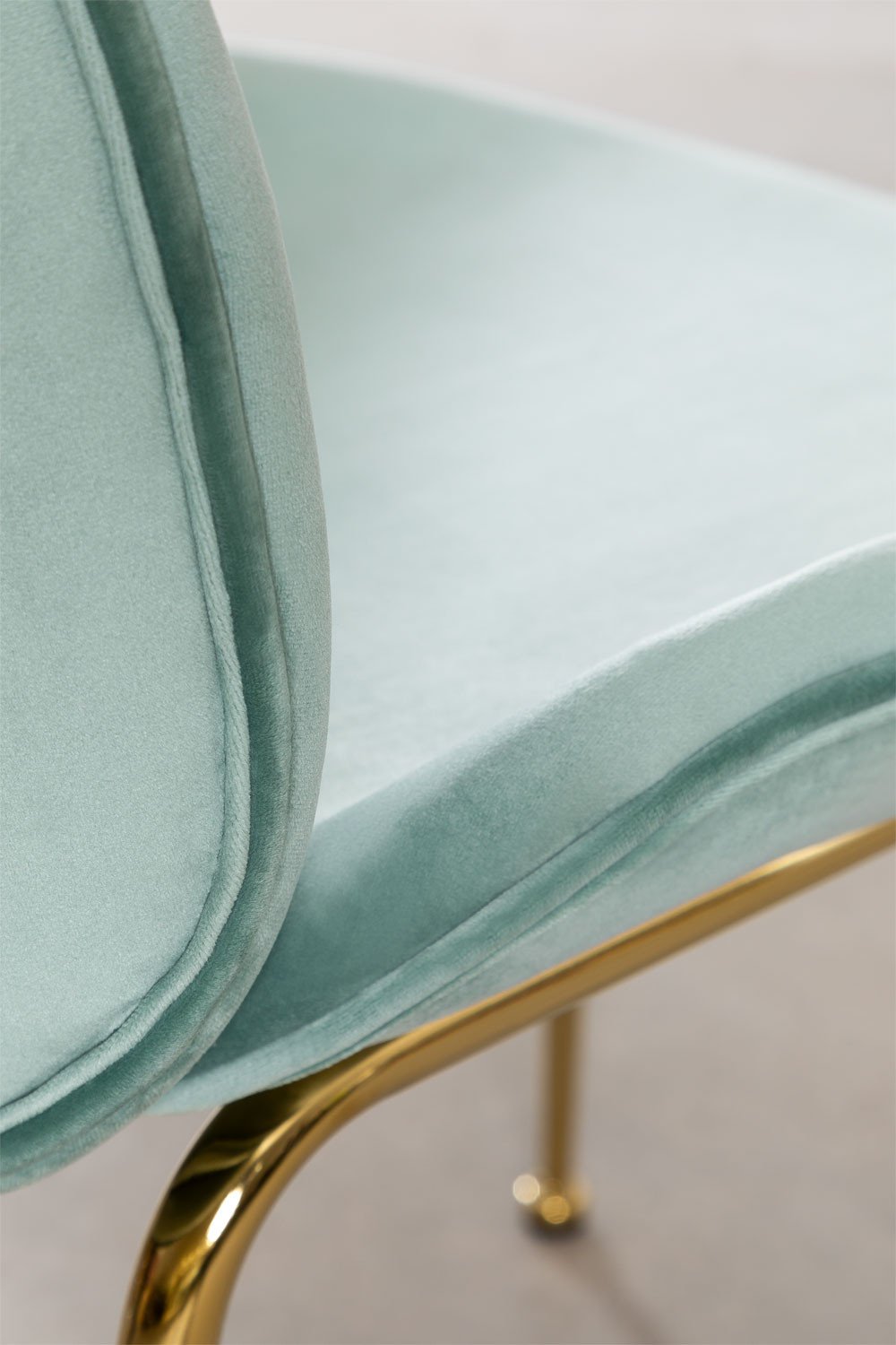 Silla de Comedor en Terciopelo Pary Celadón -  SKLUM