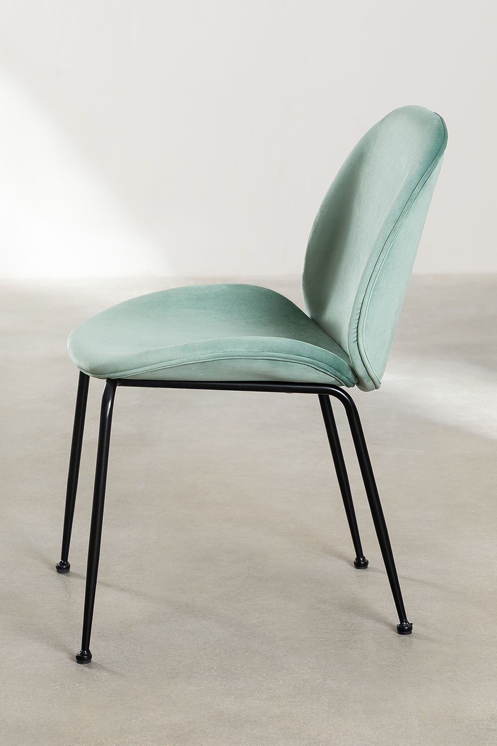 Silla de Comedor en Terciopelo Pary Celadón -  SKLUM