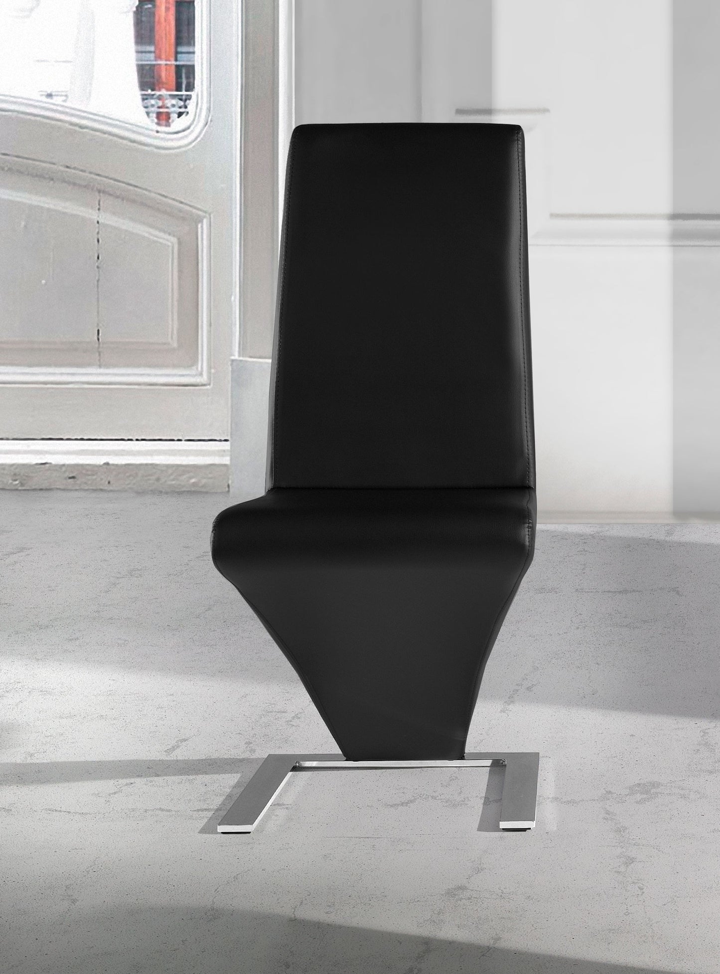 MOMMA HOME Set de 2 Sillas Negro - Modelo Silva - Material Ecopiel/Metal Cromado - Medidas 46 x 69 x 99 cm