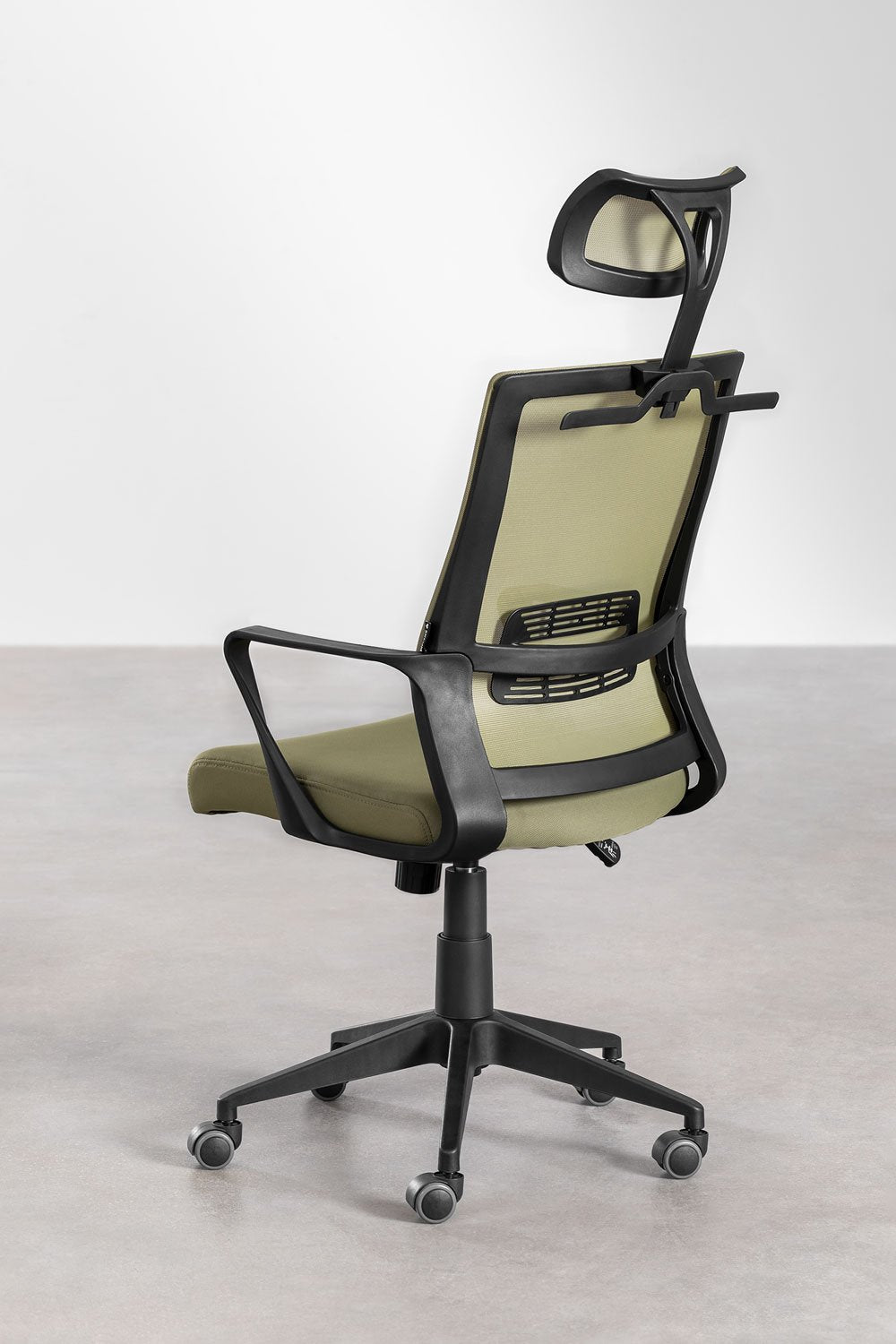 Silla de Oficina con Ruedas y Reposacabezas Teill Black Verde Bambú -  SKLUM