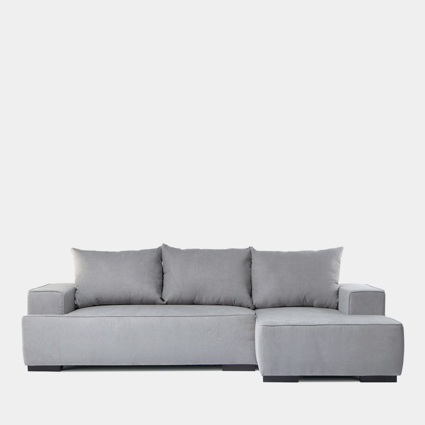 Sofá cama de 3 plazas chaise longue derecha gris Alan -  Klast