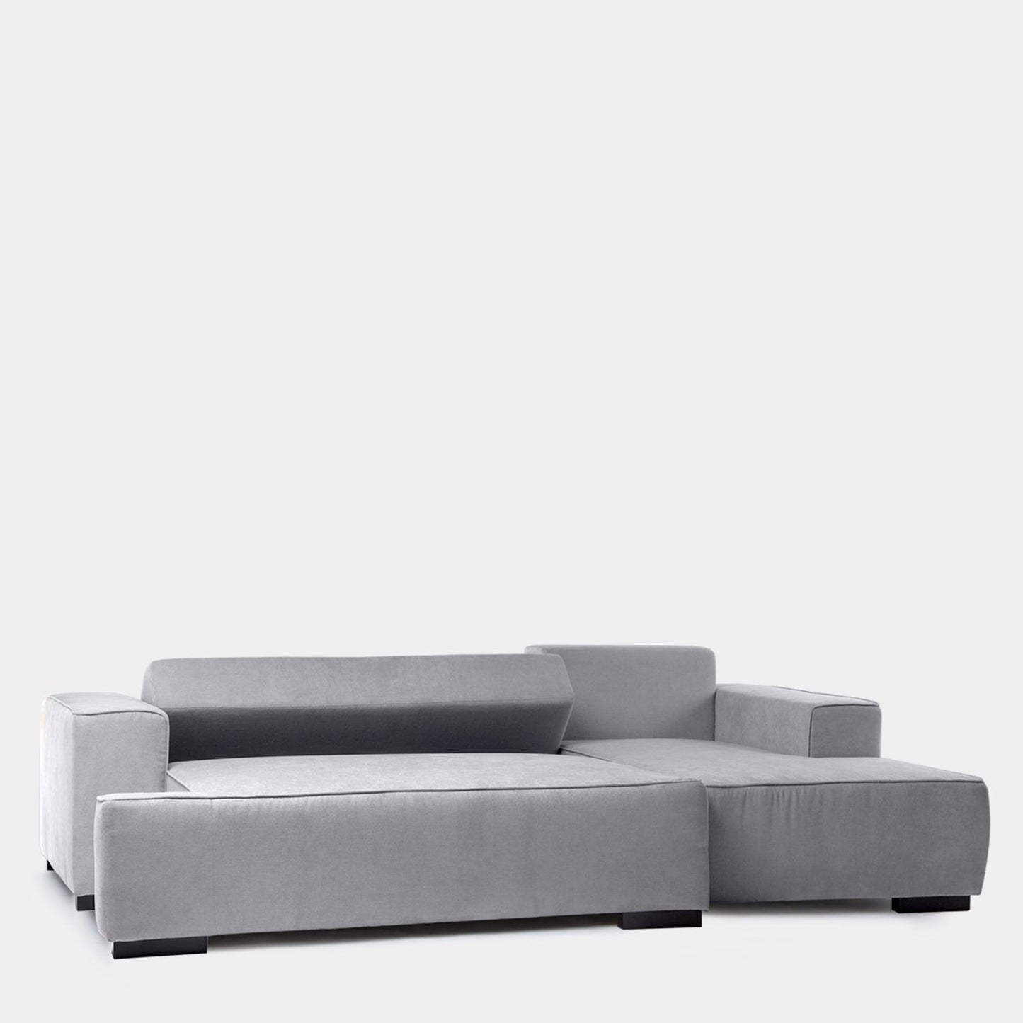 Sofá cama de 3 plazas chaise longue derecha gris Alan -  Klast