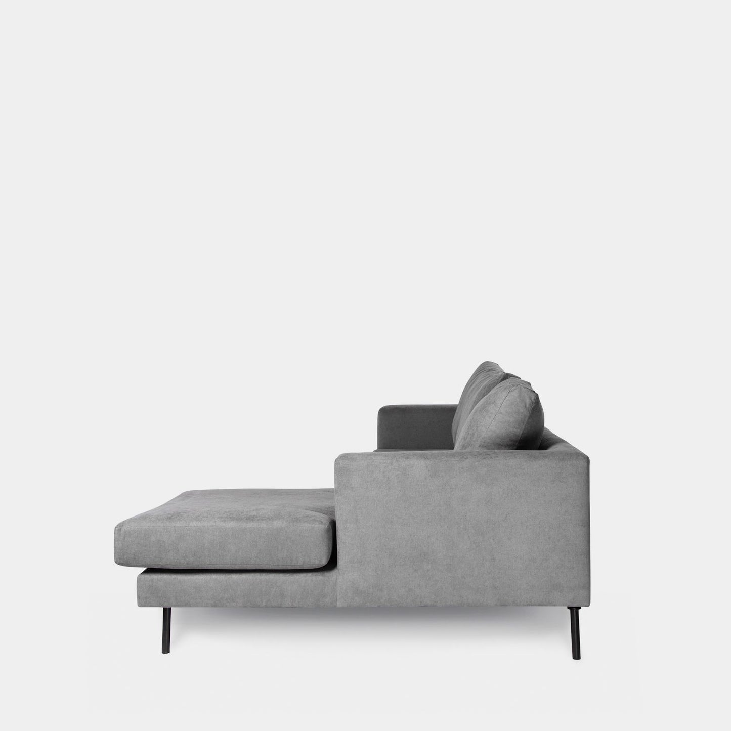 Sofá chaise longue derecha de 3 plazas gris Emma -  Klast