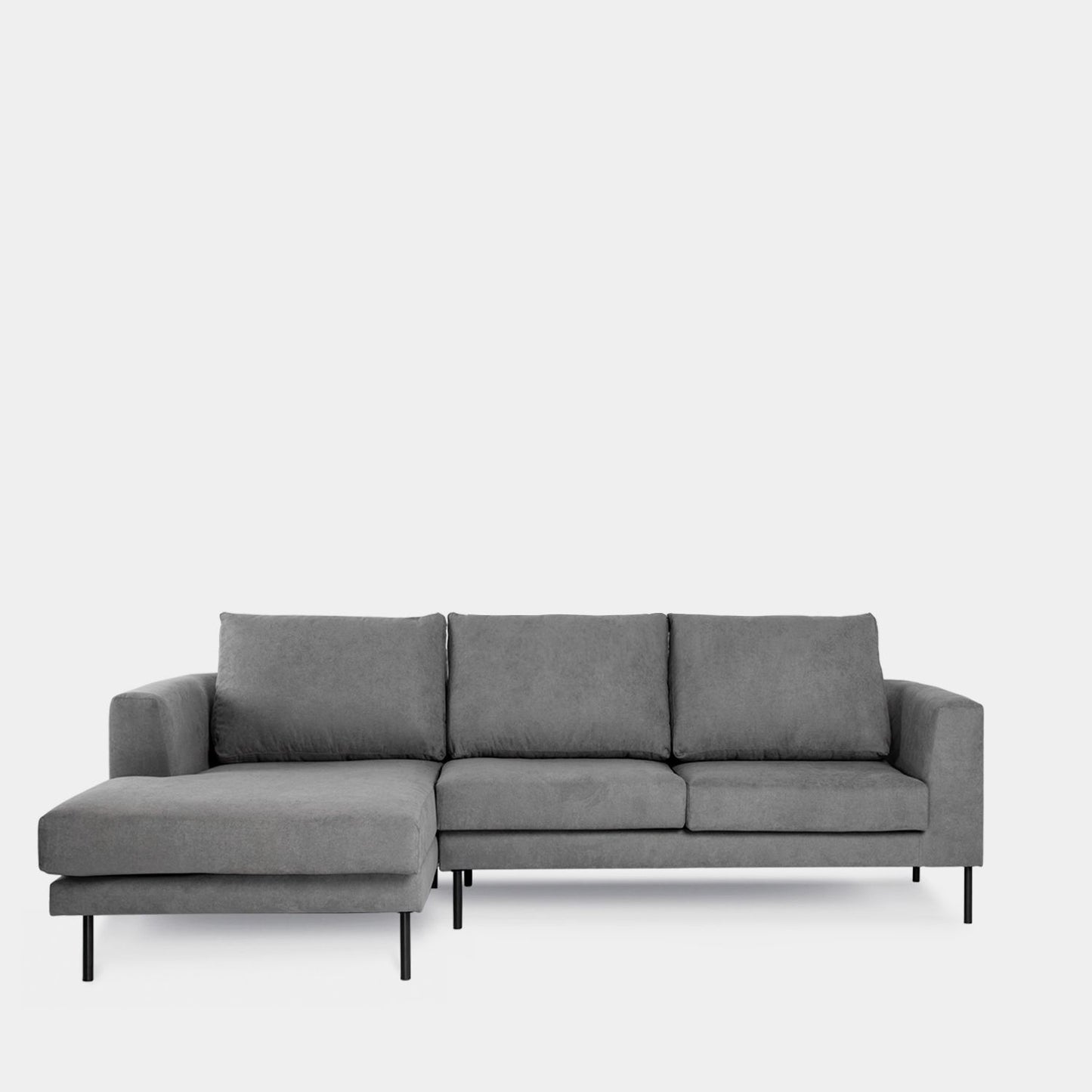 Sofá chaise longue izquierda de 3 plazas gris Emma -  Klast