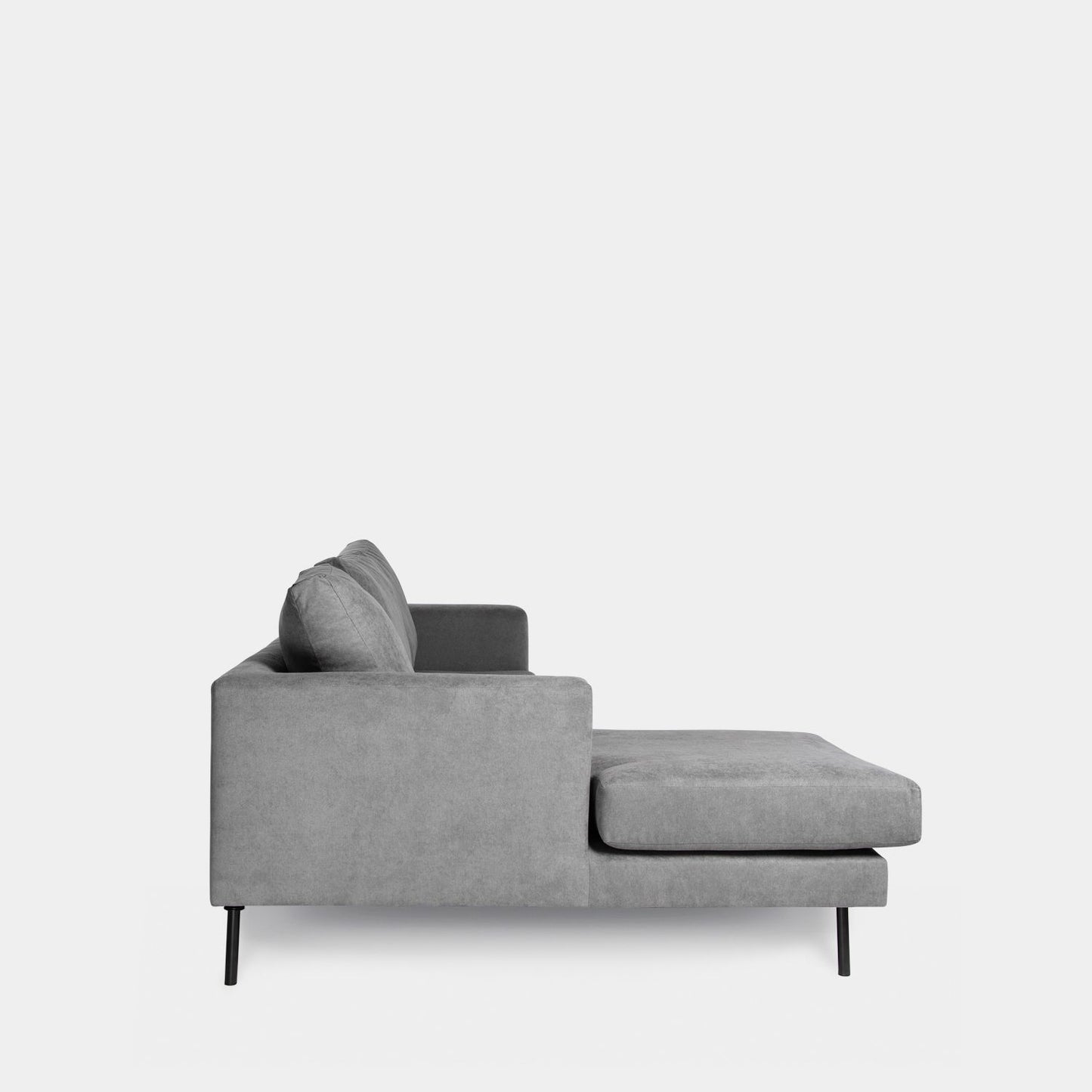 Sofá chaise longue izquierda de 3 plazas gris Emma -  Klast