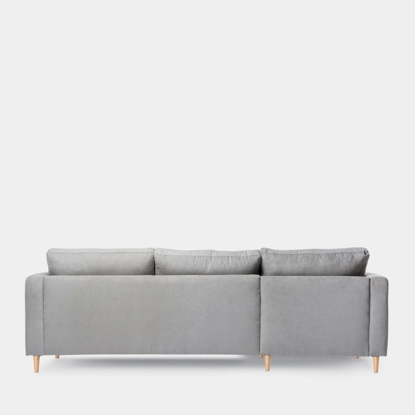 Sofá chaise longue reversible de 3 plazas gris Beth -  Klast