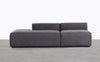 Sofá Modular 2 Piezas Sillón y Diván de Tela Jordan XL Gris antracita - The Masie