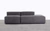 Sofá Modular 2 Piezas Sillón y Diván de Tela Jordan XL Gris antracita - The Masie