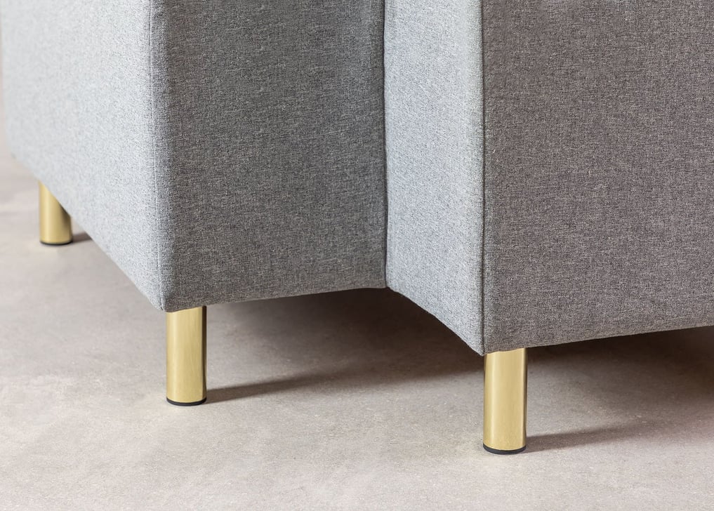 Sofá Modular de 2 Piezas con 2 Sillones Esquineros y Puff Kata Gris -  SKLUM