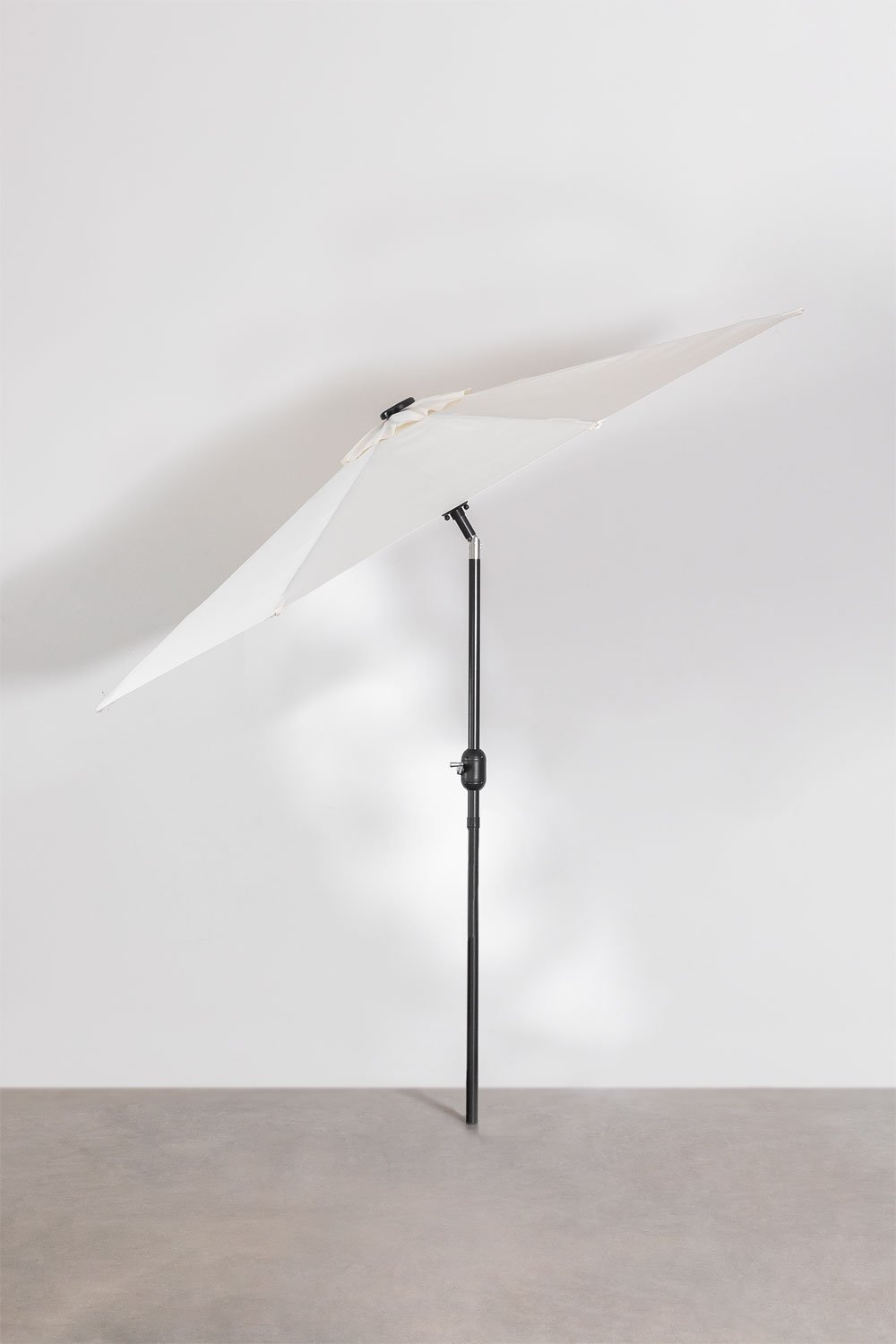 Sombrilla con Luz en Tela y Acero (Ø270 cm) Uzombras Blanco Gardenia -  SKLUM
