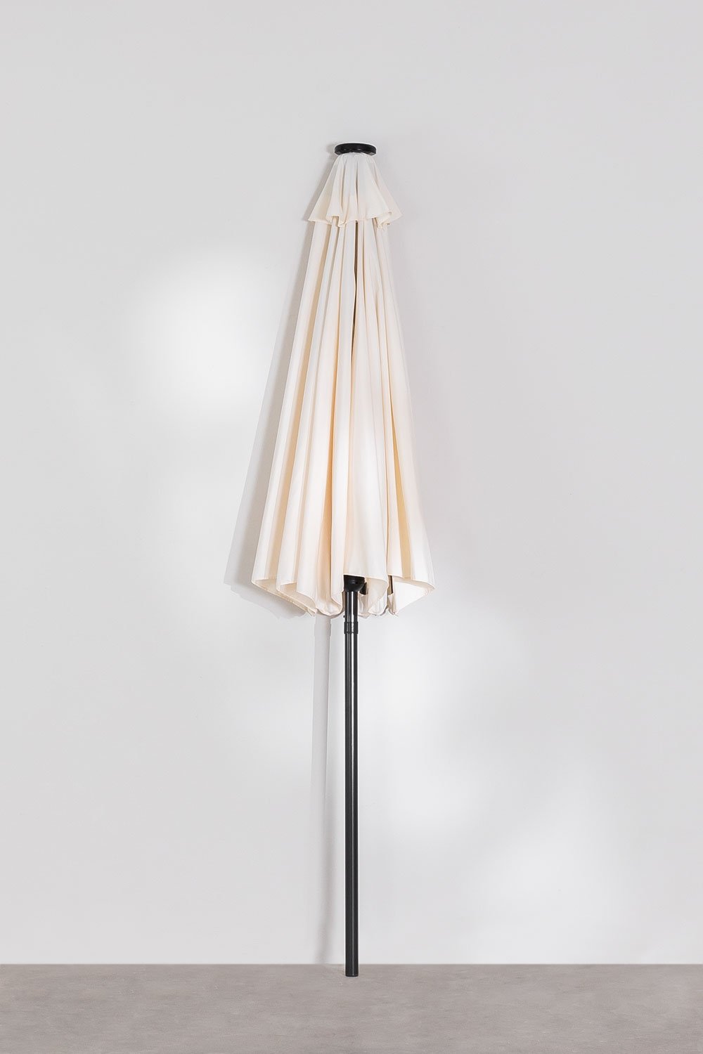 Sombrilla con Luz en Tela y Acero (Ø270 cm) Uzombras Blanco Gardenia -  SKLUM